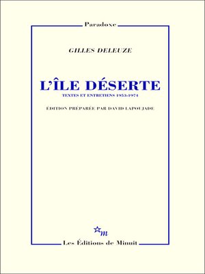 cover image of L'Île déserte. Textes et entretiens 1953-1974